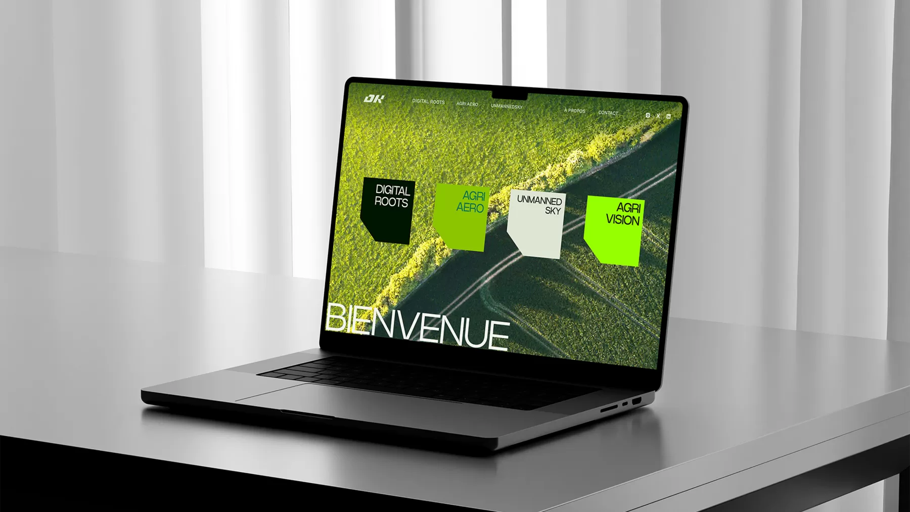 Site Digital Roots présenté sur ordinateur